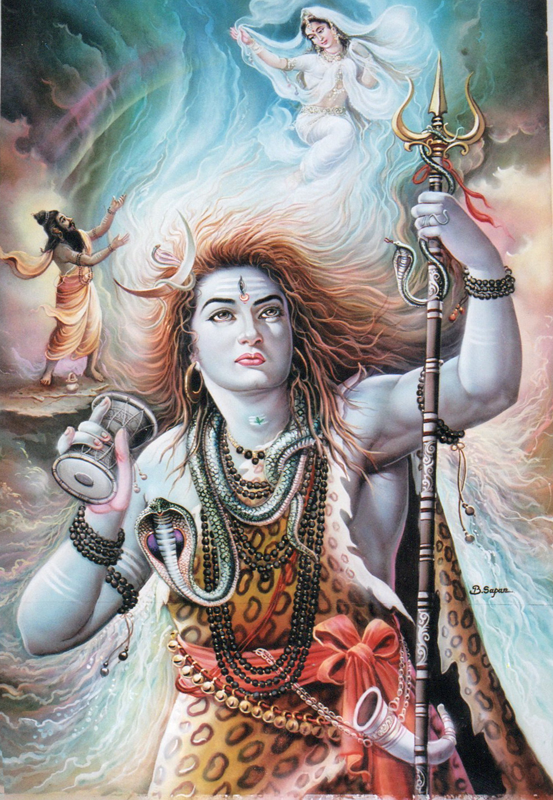 Temple Mural, Detail — oil on canvas, temple commission