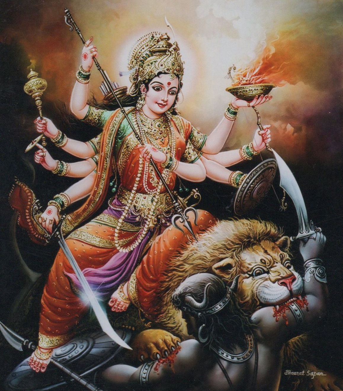 Temple Mural, Detail — oil on canvas, temple commission